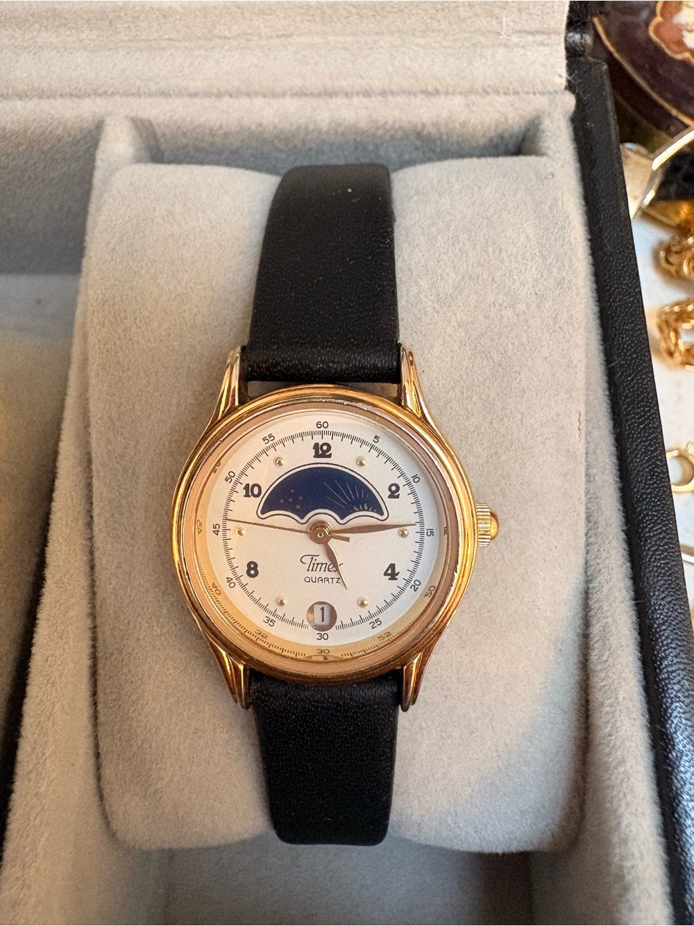 Vintage 80s 90s Timex moon phase watch